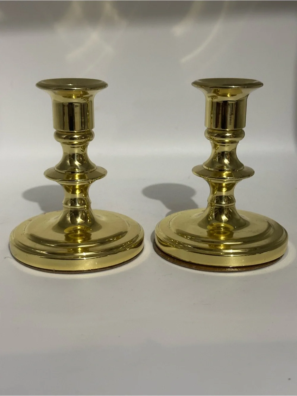 Baldwin vintage Polished Brass Candlestick Holders - Pair